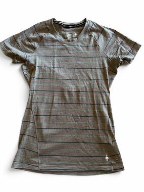 Smartwool Women's Gray Short Sleeve Stripe Tee